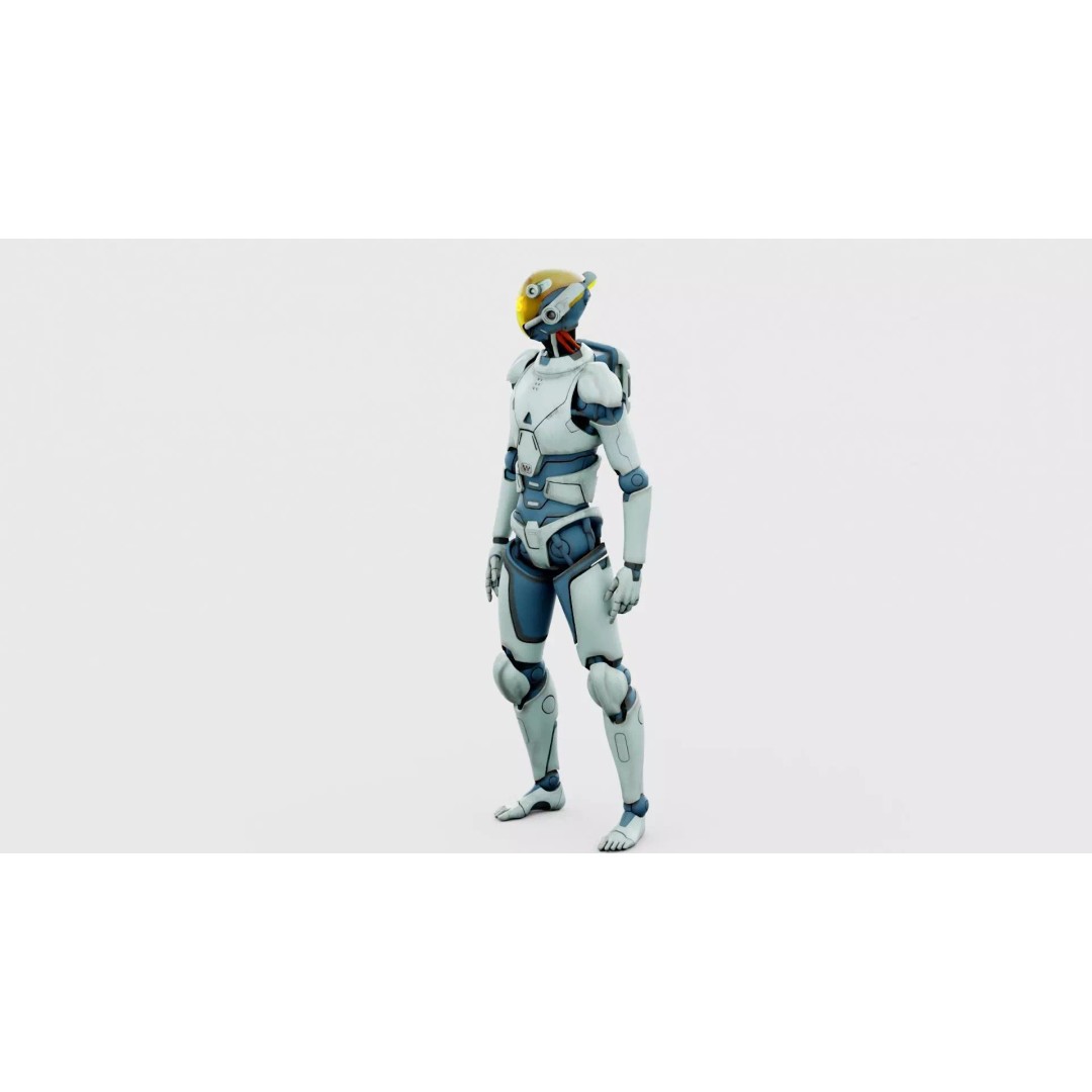 CYBORGTOPIA B-19 3D Model – Rigged Sci-Fi Character for Animation - View 8