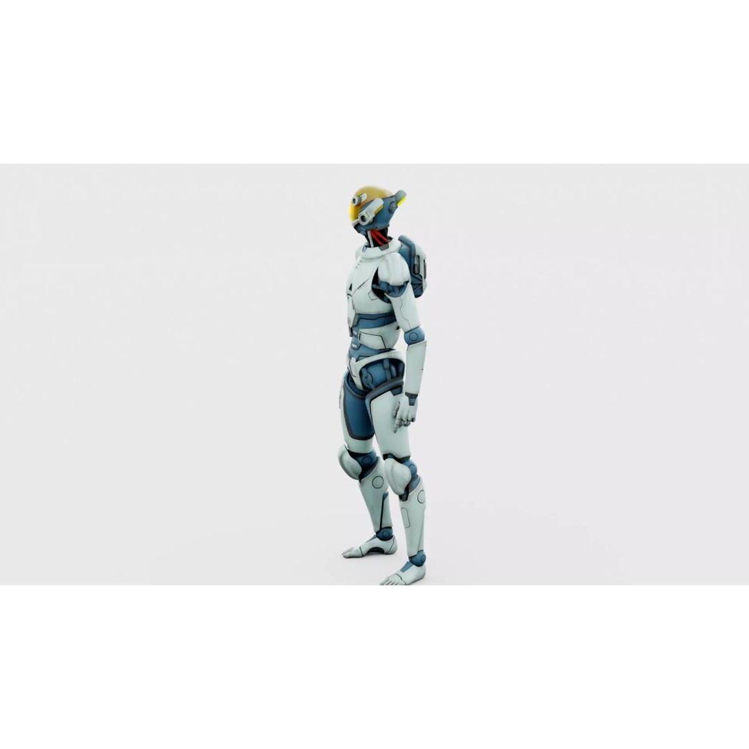 CYBORGTOPIA B-19 3D Model – Rigged Sci-Fi Character for Animation - View 9