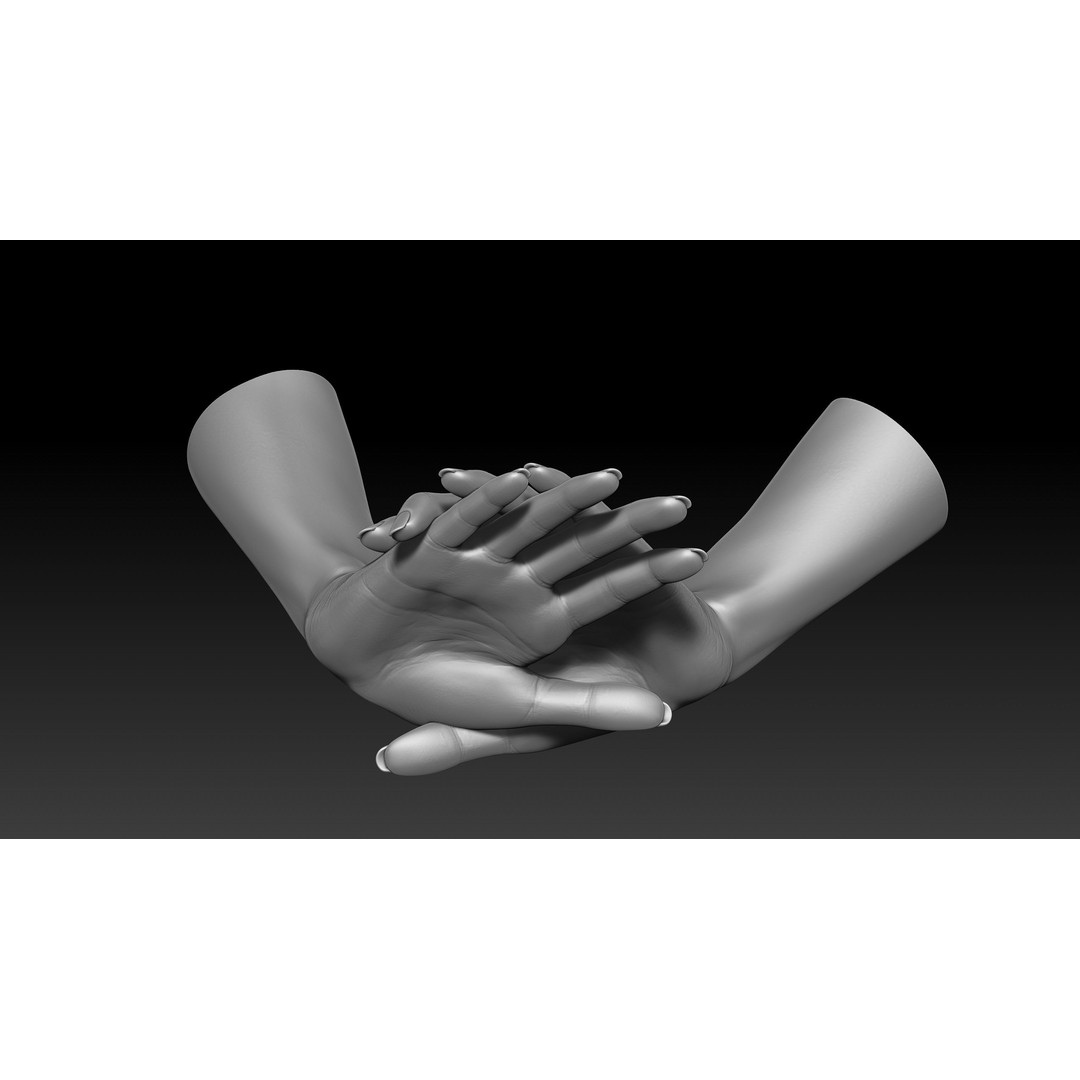 3D Printable Female Hands 3D Model – Realistic Poses Pack, OBJ & STL - View 14