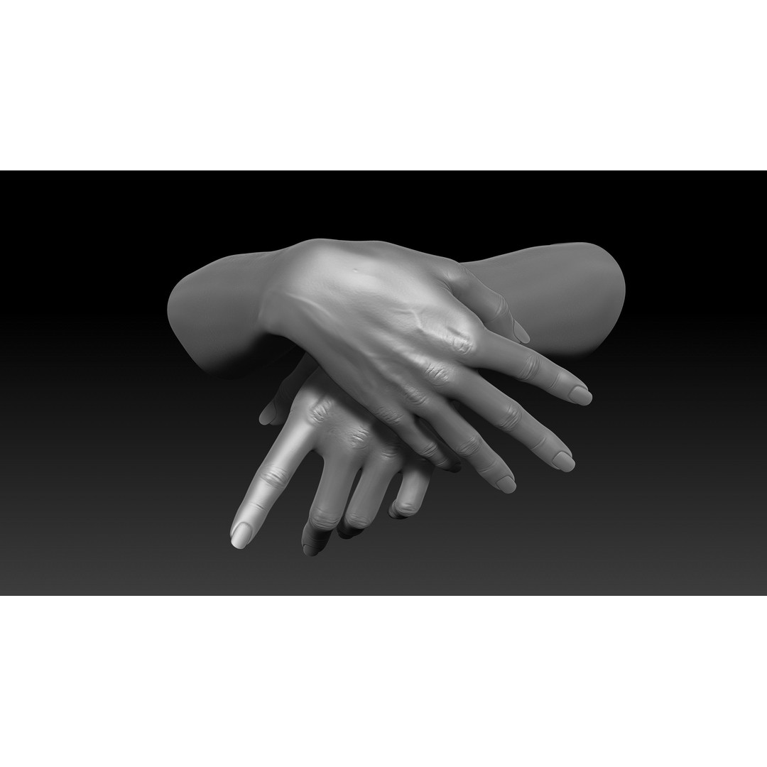 3D Printable Female Hands 3D Model – Realistic Poses Pack, OBJ & STL - View 15