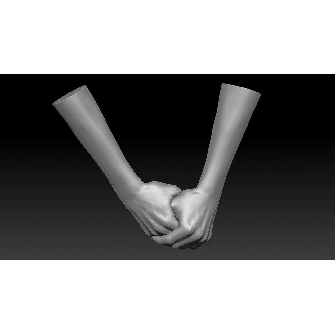 3D Printable Female Hands 3D Model – Realistic Poses Pack, OBJ & STL - View 18