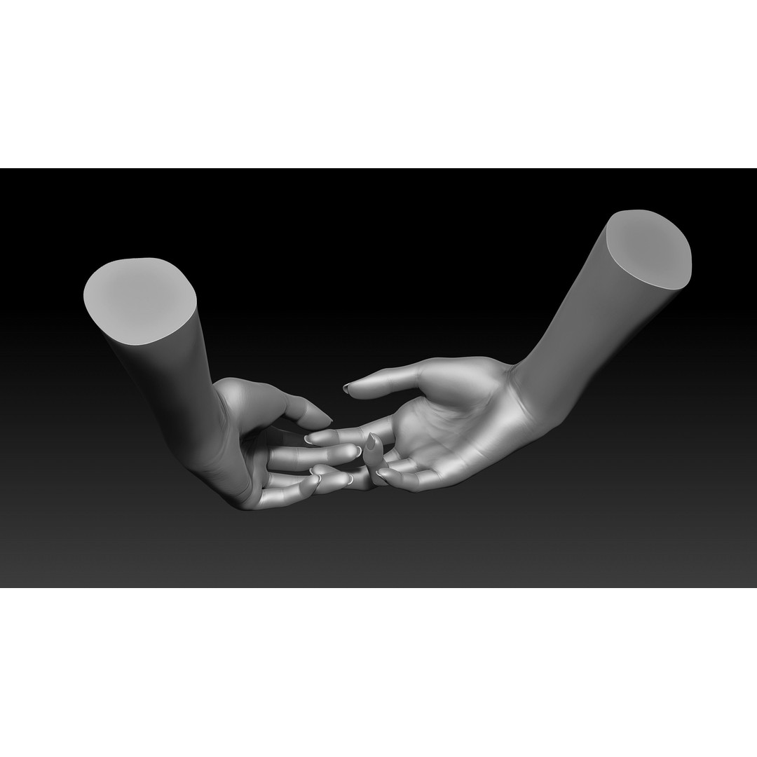 3D Printable Female Hands 3D Model – Realistic Poses Pack, OBJ & STL - View 21