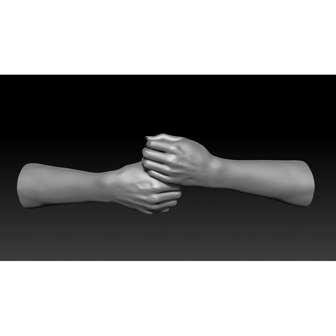 3D Printable Female Hands 3D Model – Realistic Poses Pack, OBJ & STL - View 26