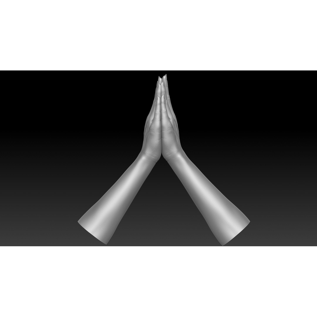 3D Printable Female Hands 3D Model – Realistic Poses Pack, OBJ & STL - View 31