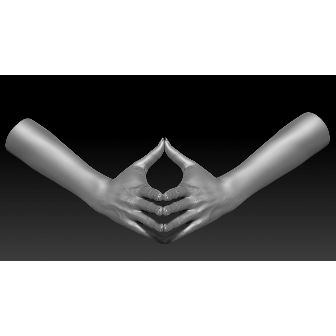 3D Printable Female Hands 3D Model – Realistic Poses Pack, OBJ & STL - View 7