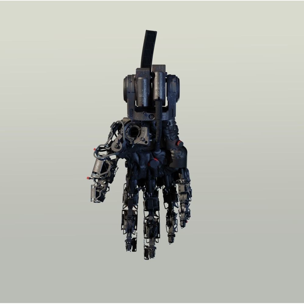Mechanical Hand 3D Model – Rigged Sci-Fi Character, Blender - View 19