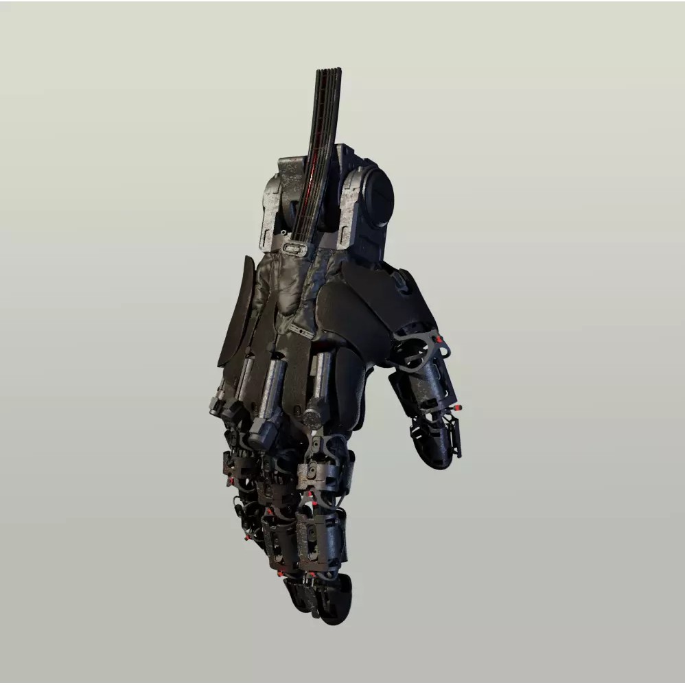 Mechanical Hand 3D Model – Rigged Sci-Fi Character, Blender - View 2