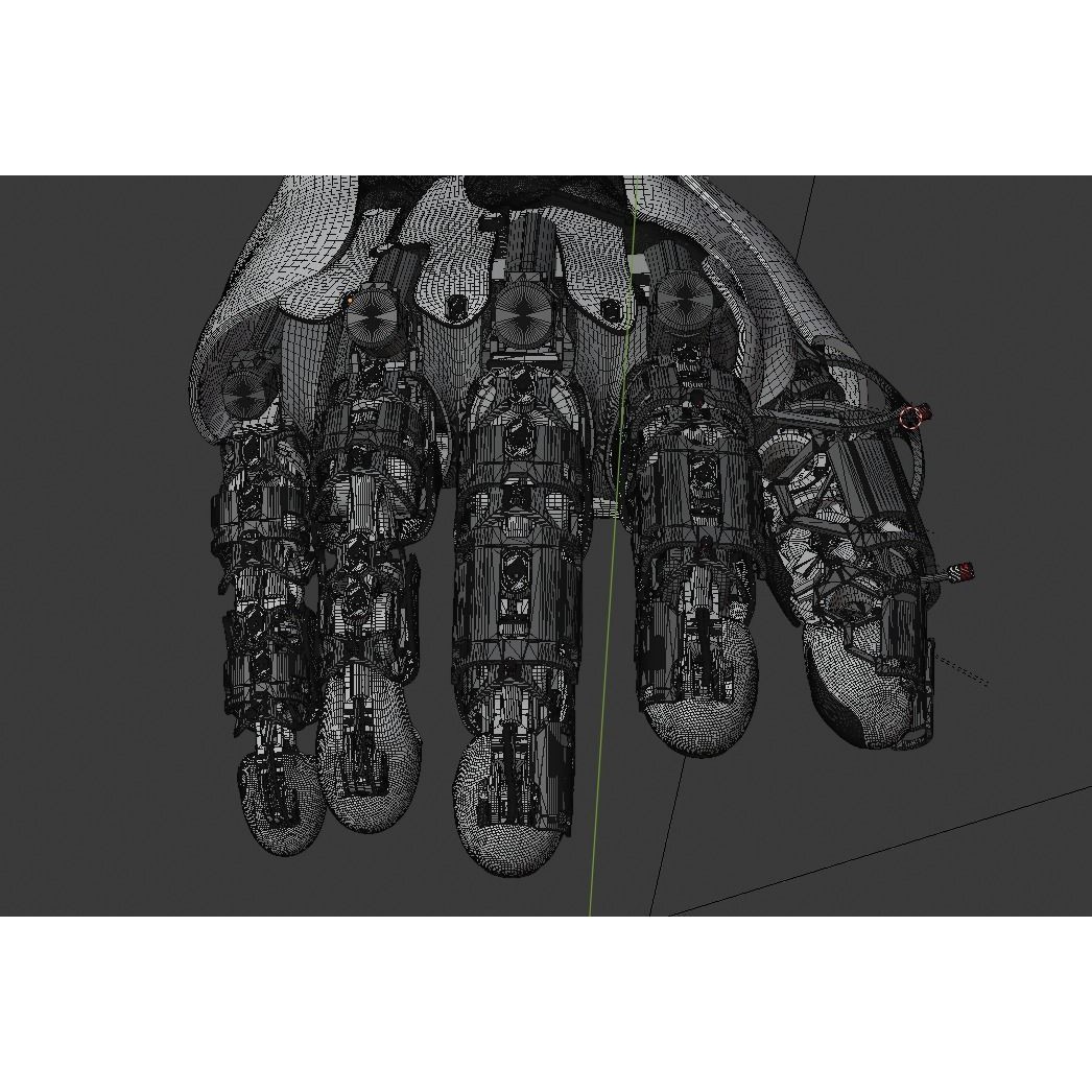 Mechanical Hand 3D Model – Rigged Sci-Fi Character, Blender - View 39