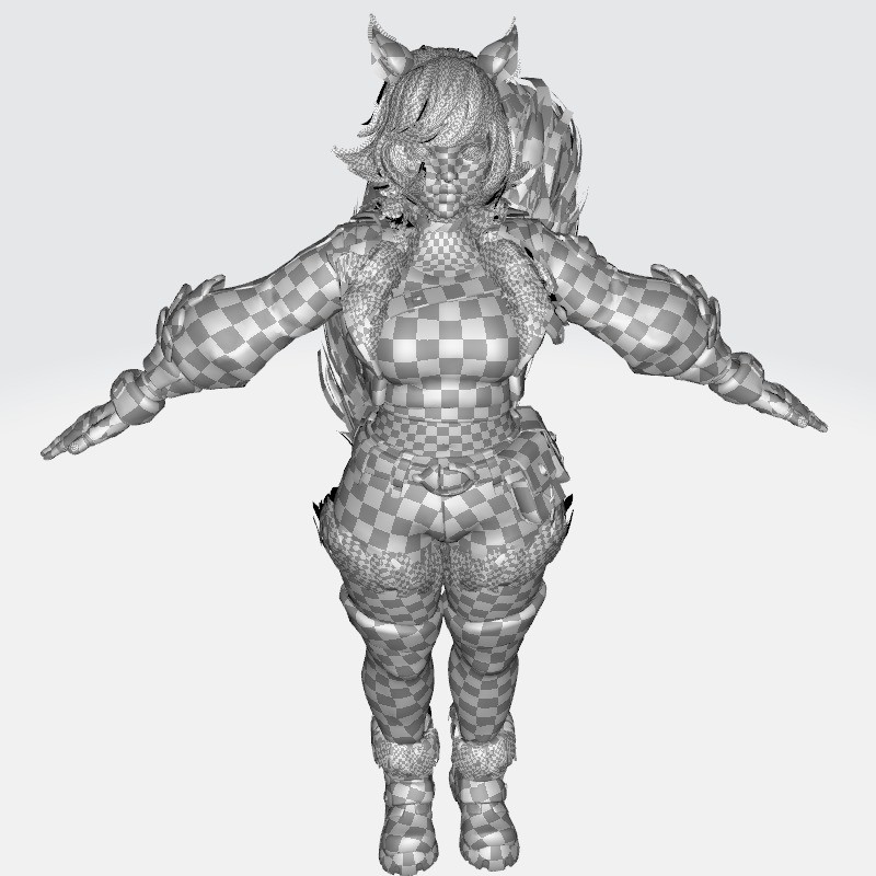 Squirrel Girl 3D Model – Low Poly Rigged Character for Animation