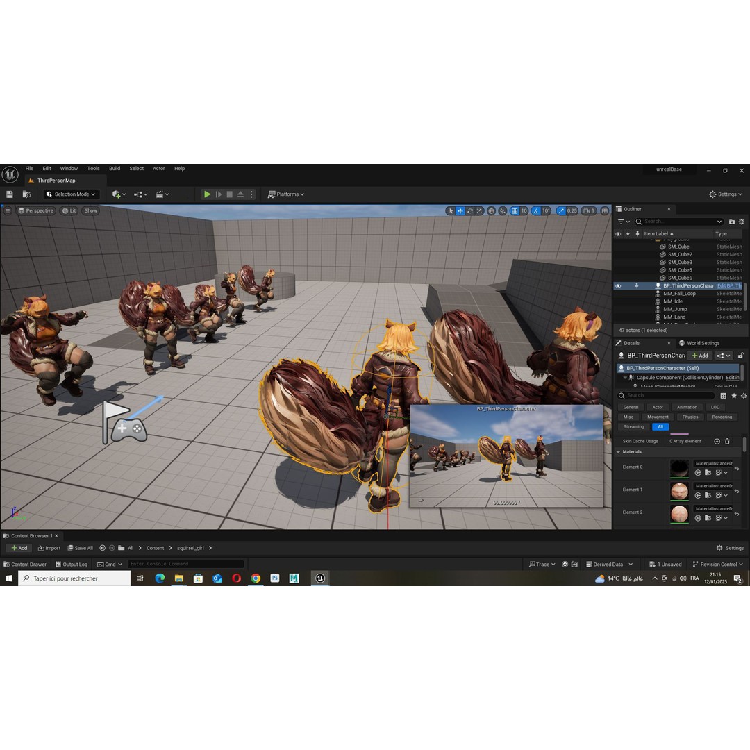 Squirrel Girl 3D Model – Low Poly Rigged Character for Animation - View 11