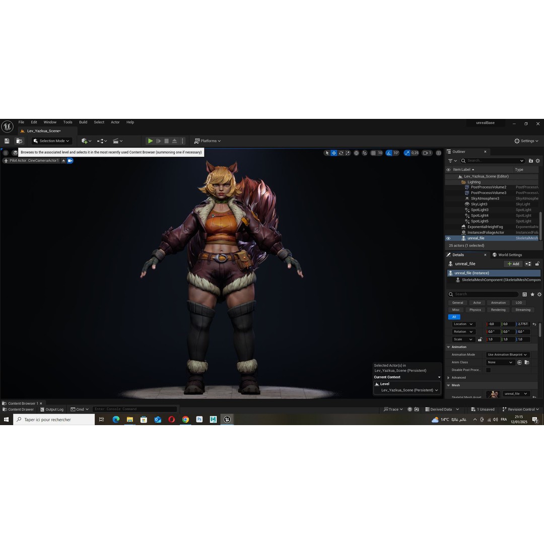 Squirrel Girl 3D Model – Low Poly Rigged Character for Animation - View 12
