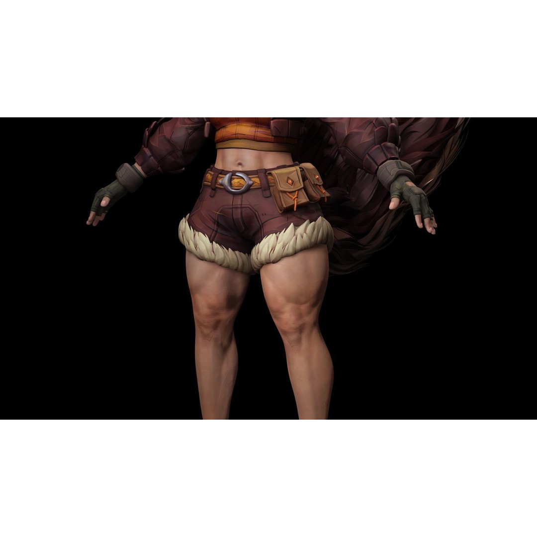 Squirrel Girl 3D Model – Low Poly Rigged Character for Animation - View 15