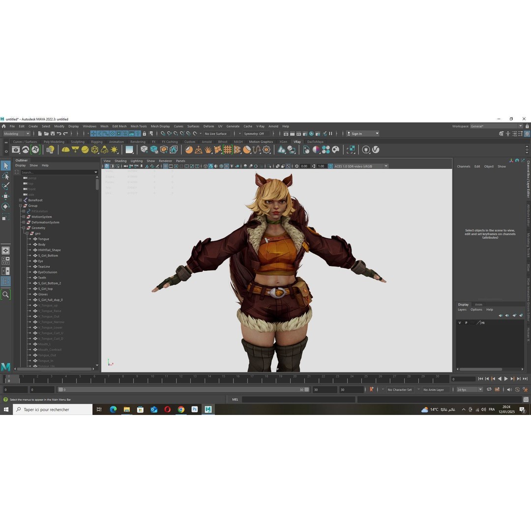 Squirrel Girl 3D Model – Low Poly Rigged Character for Animation - View 18