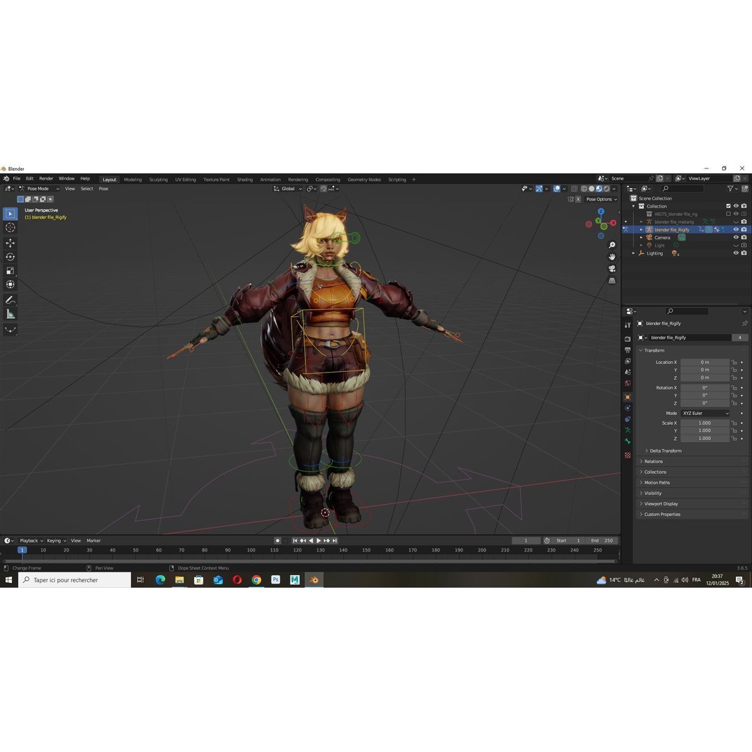 Squirrel Girl 3D Model – Low Poly Rigged Character for Animation - View 19