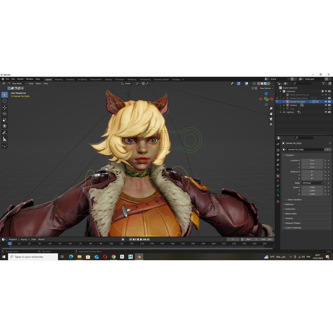 Squirrel Girl 3D Model – Low Poly Rigged Character for Animation - View 20