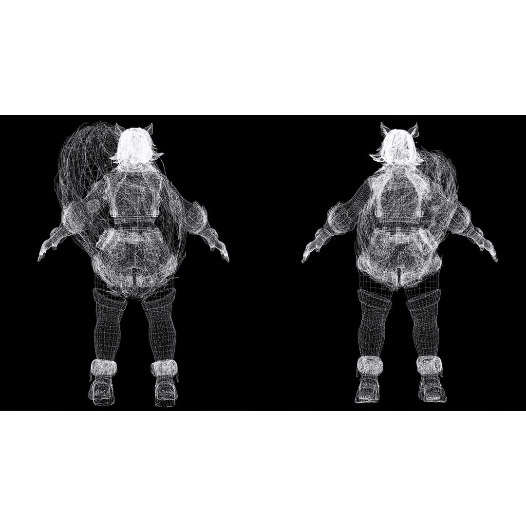 Squirrel Girl 3D Model – Low Poly Rigged Character for Animation - View 23