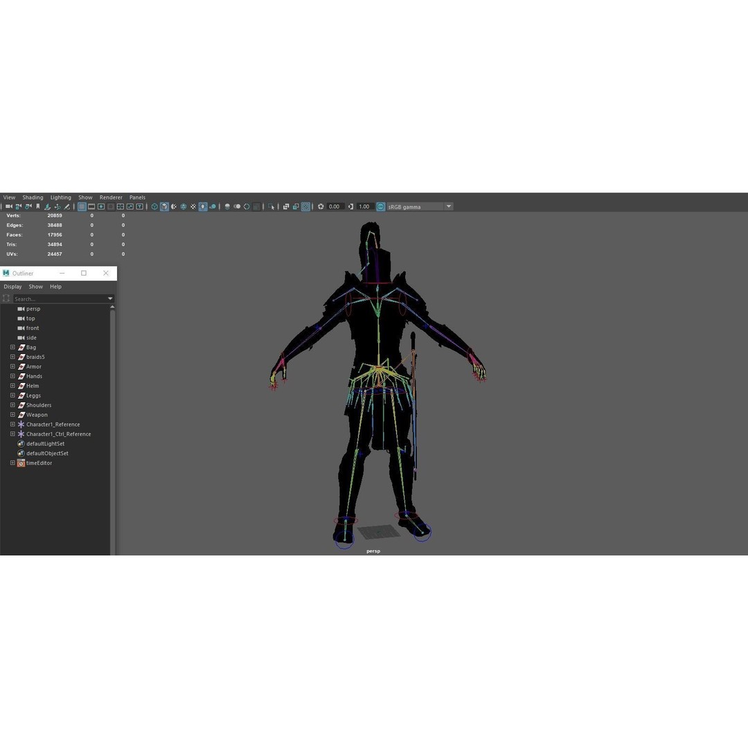 Crusader 3D Model – Low Poly Rigged Character with Animations