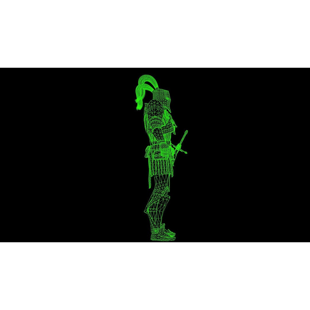 Crusader 3D Model – Low Poly Rigged Character with Animations - View 10