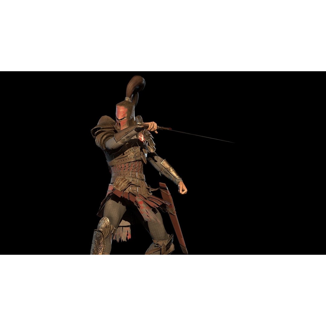 Crusader 3D Model – Low Poly Rigged Character with Animations - View 15