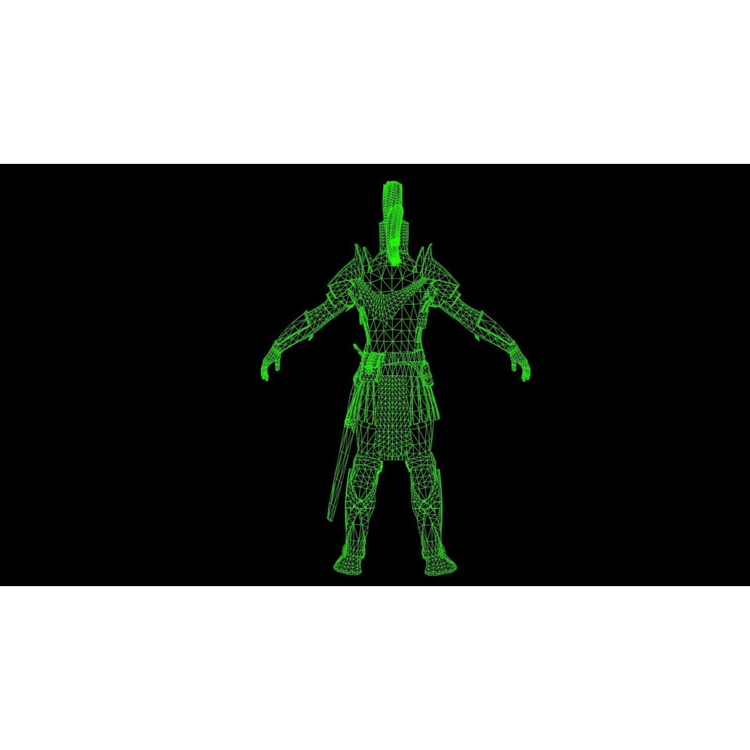 Crusader 3D Model – Low Poly Rigged Character with Animations - View 9