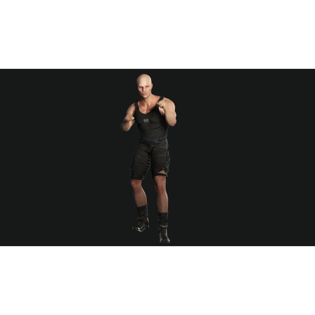 Muscular Old Man 3D Model – Game Ready Low Poly Character, FBX - View 14