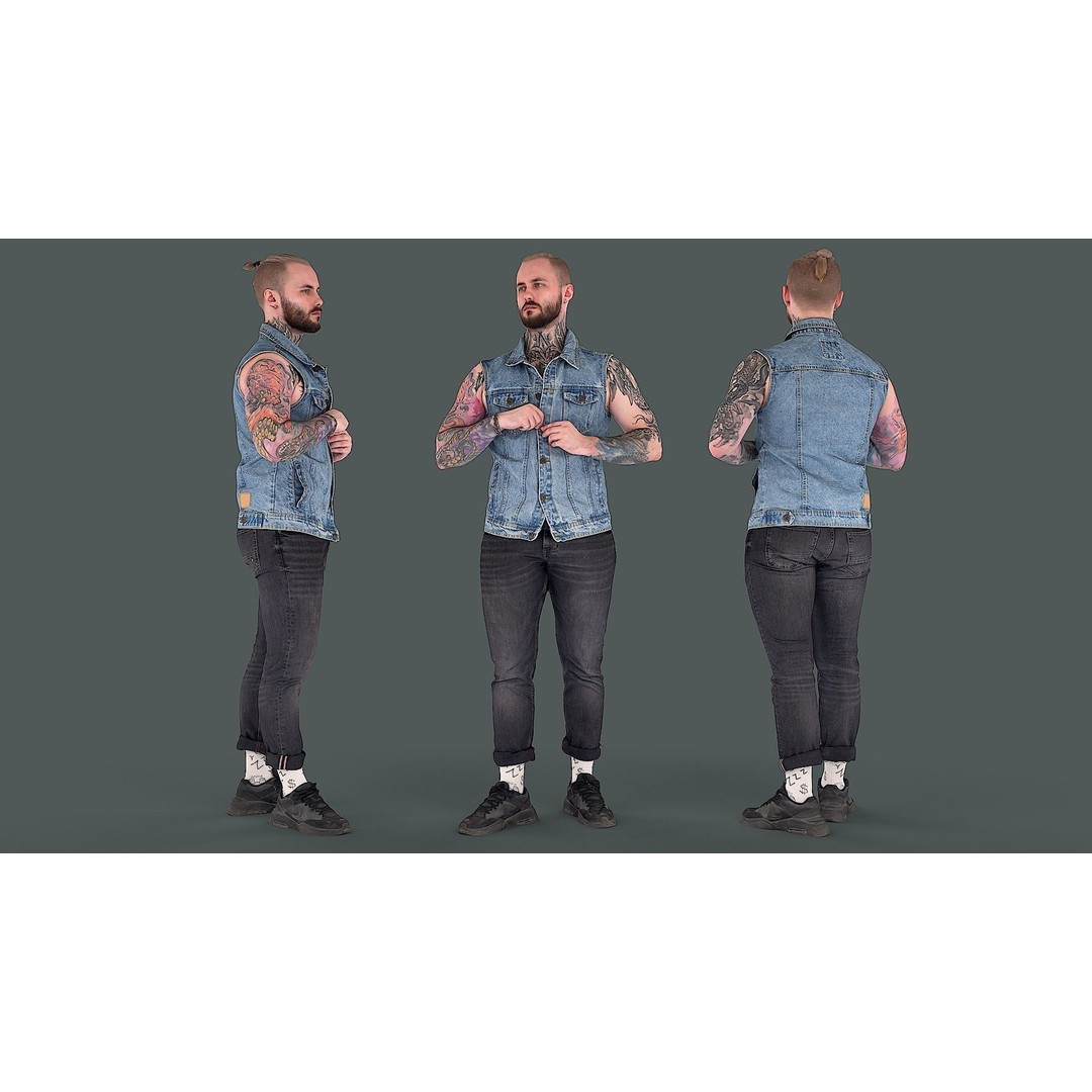 Casual Male Character 3D Model – Photorealistic Game-Ready Asset, FBX - View 3
