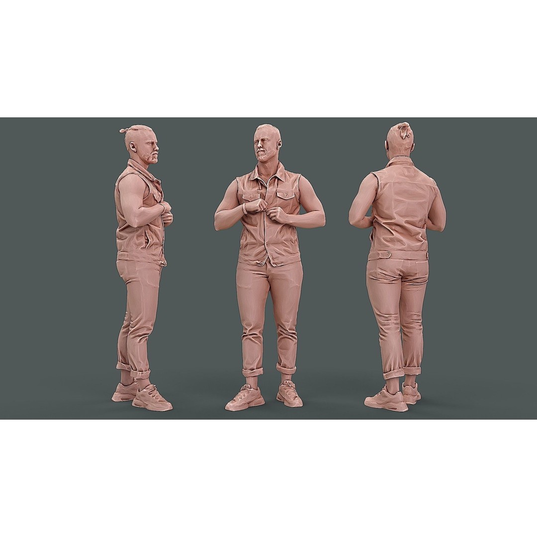 Casual Male Character 3D Model – Photorealistic Game-Ready Asset, FBX - View 4