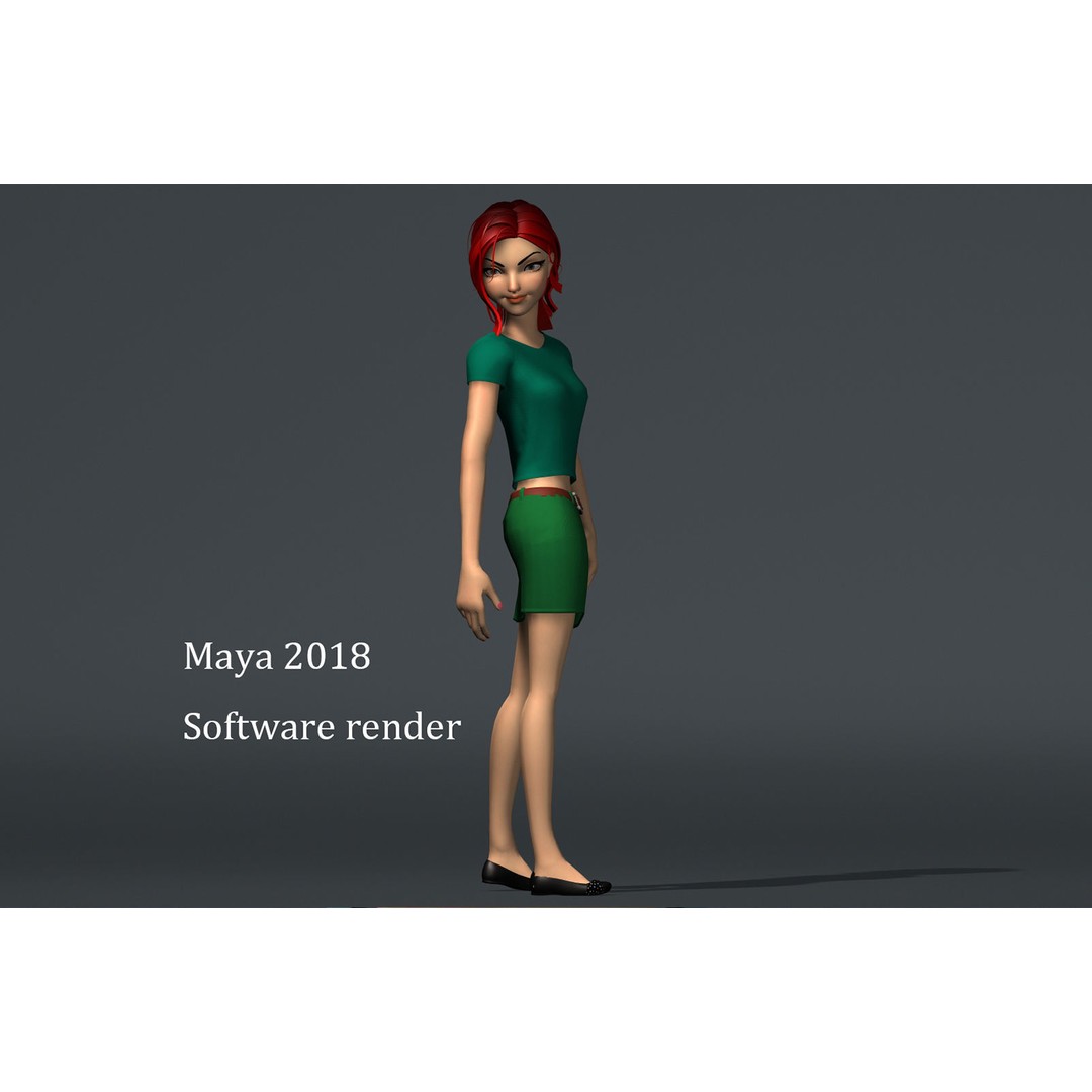 Violet Ver 3 3D Model – Cartoon Girl Low Poly Rigged Asset, FBX - View 16