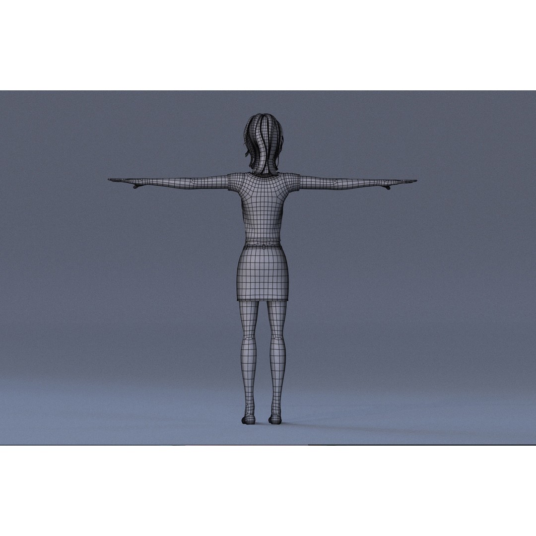 Violet Ver 3 3D Model – Cartoon Girl Low Poly Rigged Asset, FBX - View 17