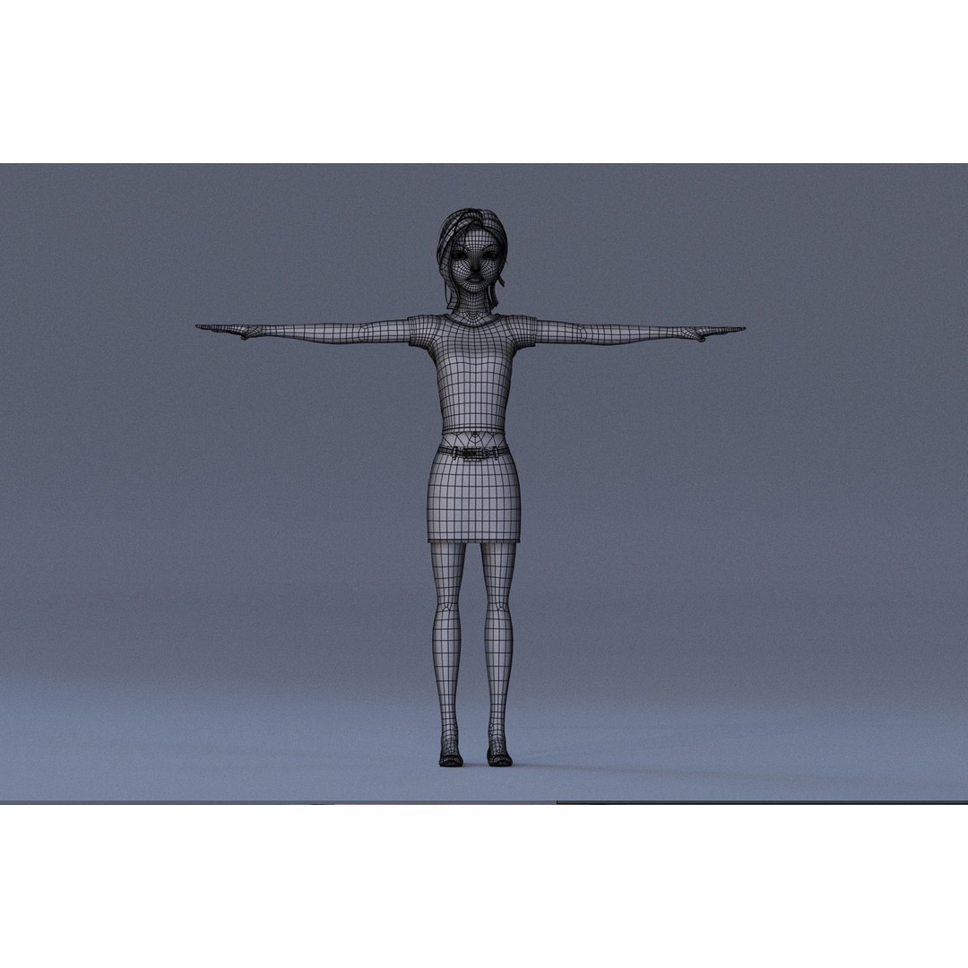 Violet Ver 3 3D Model – Cartoon Girl Low Poly Rigged Asset, FBX - View 18