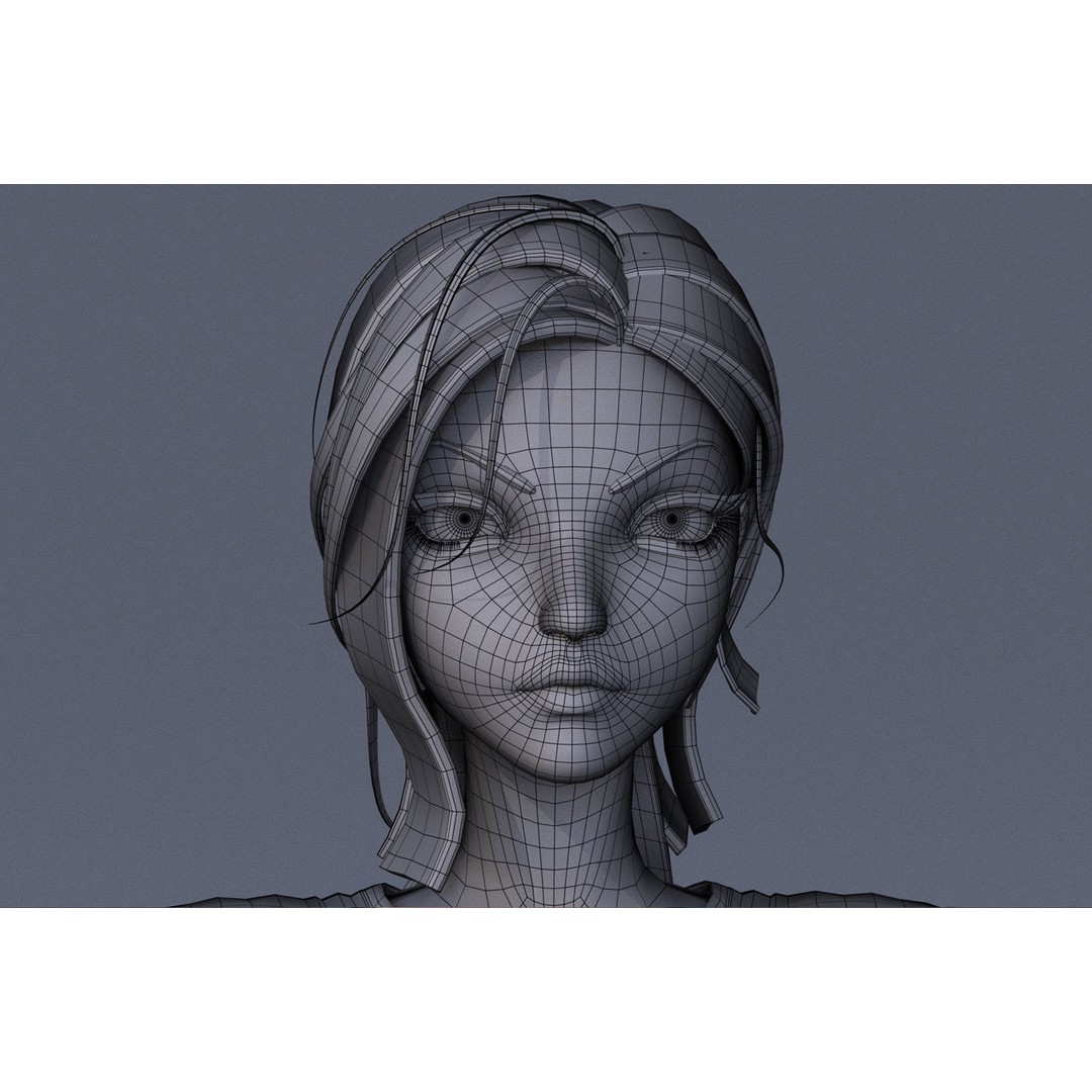 Violet Ver 3 3D Model – Cartoon Girl Low Poly Rigged Asset, FBX - View 19
