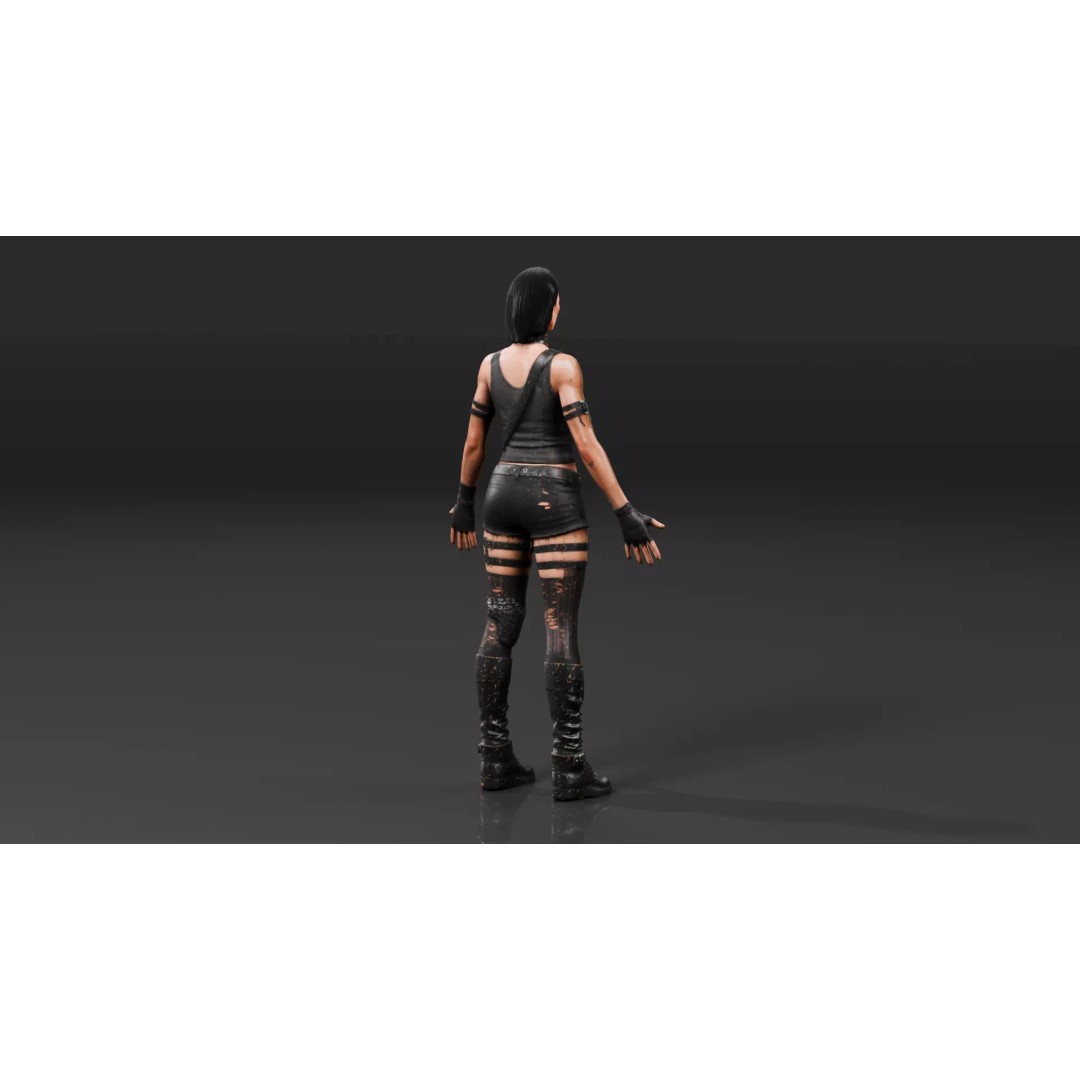 Post Apocalyptic Female 3D Model – Rigged Low Poly Character, FBX - View 18