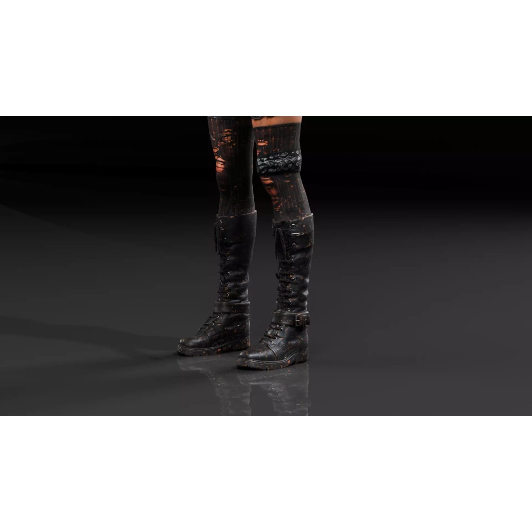Post Apocalyptic Female 3D Model – Rigged Low Poly Character, FBX - View 9