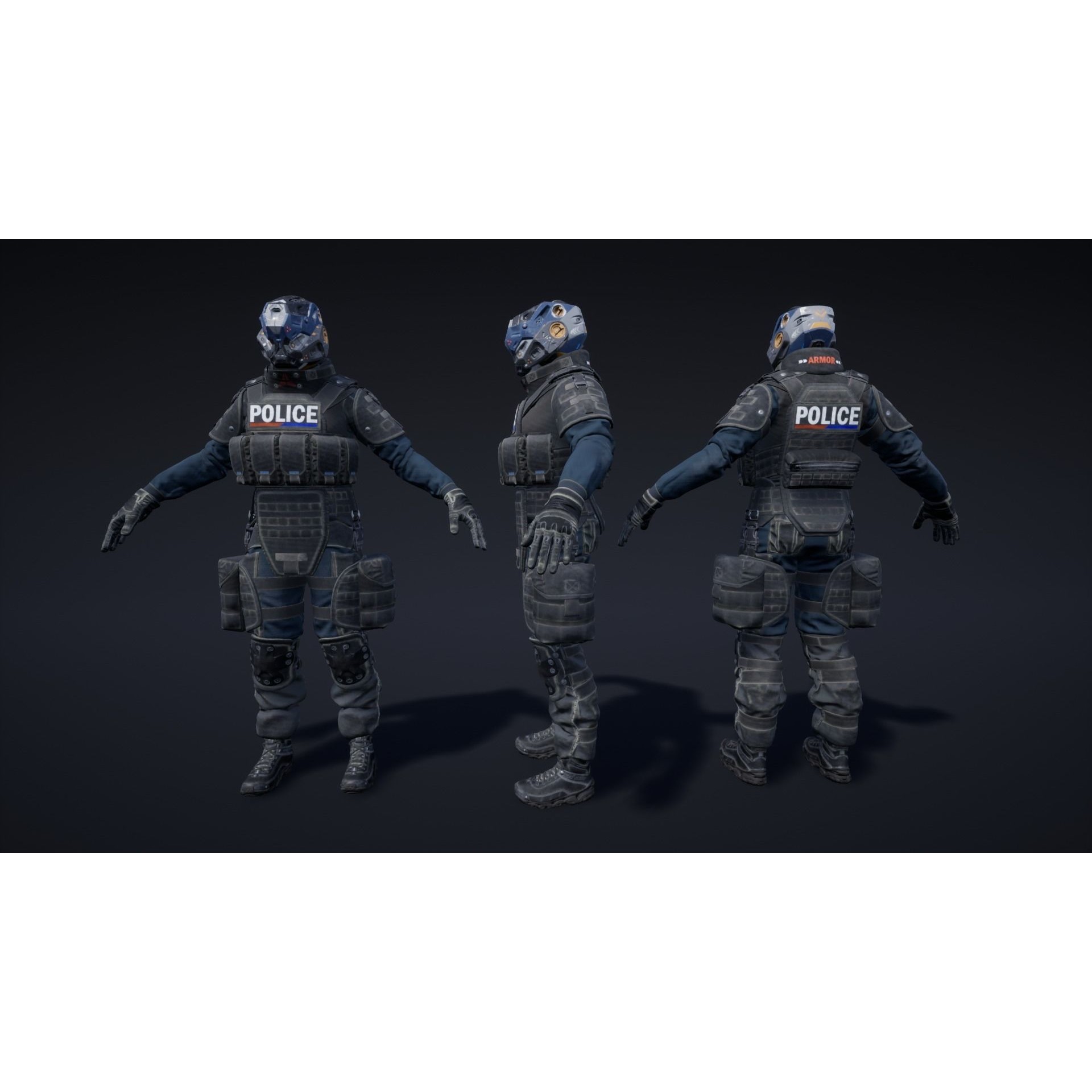 Female Soldier COBRA - Low-Poly Game-Ready 3D Model - View 11