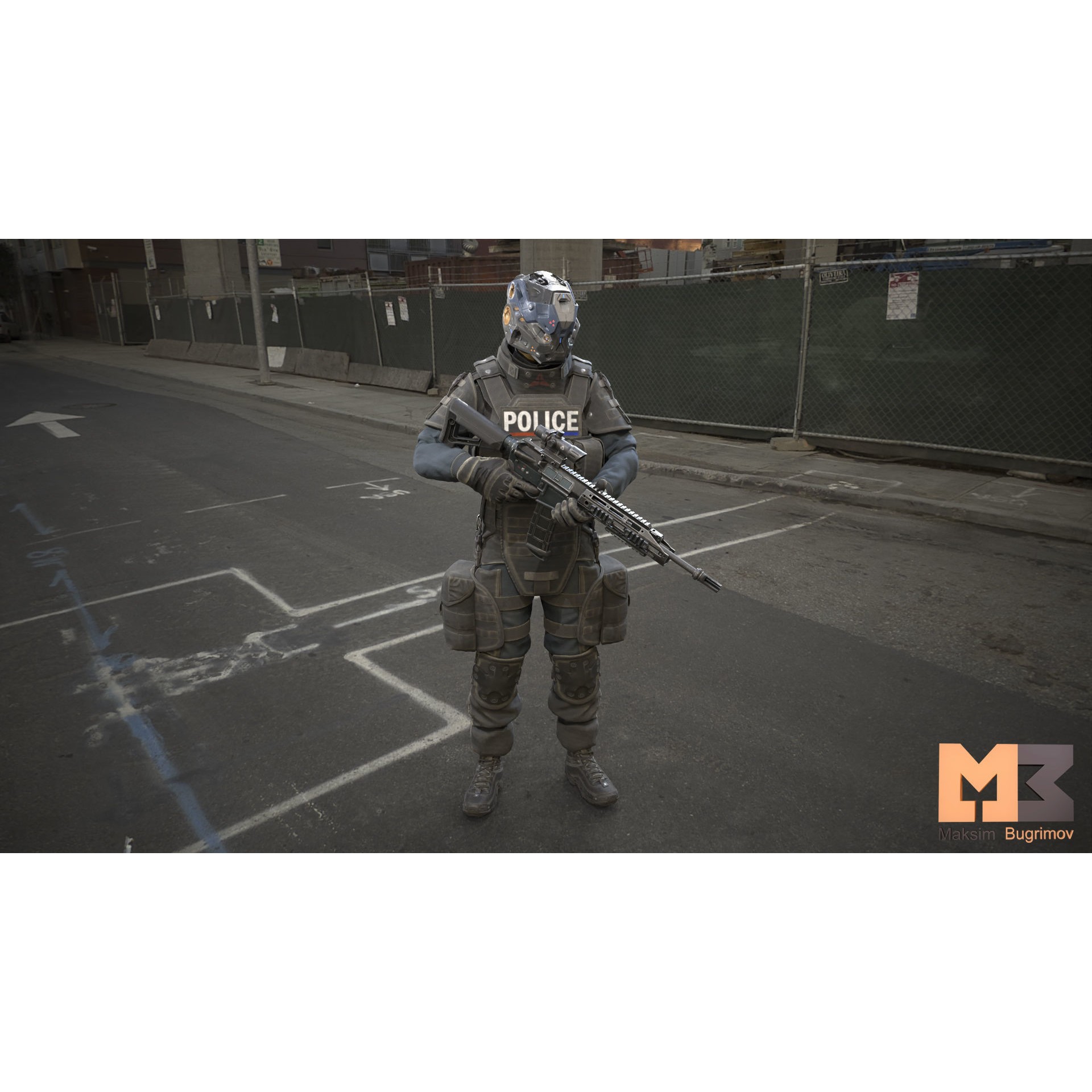 Female Soldier COBRA - Low-Poly Game-Ready 3D Model - View 3