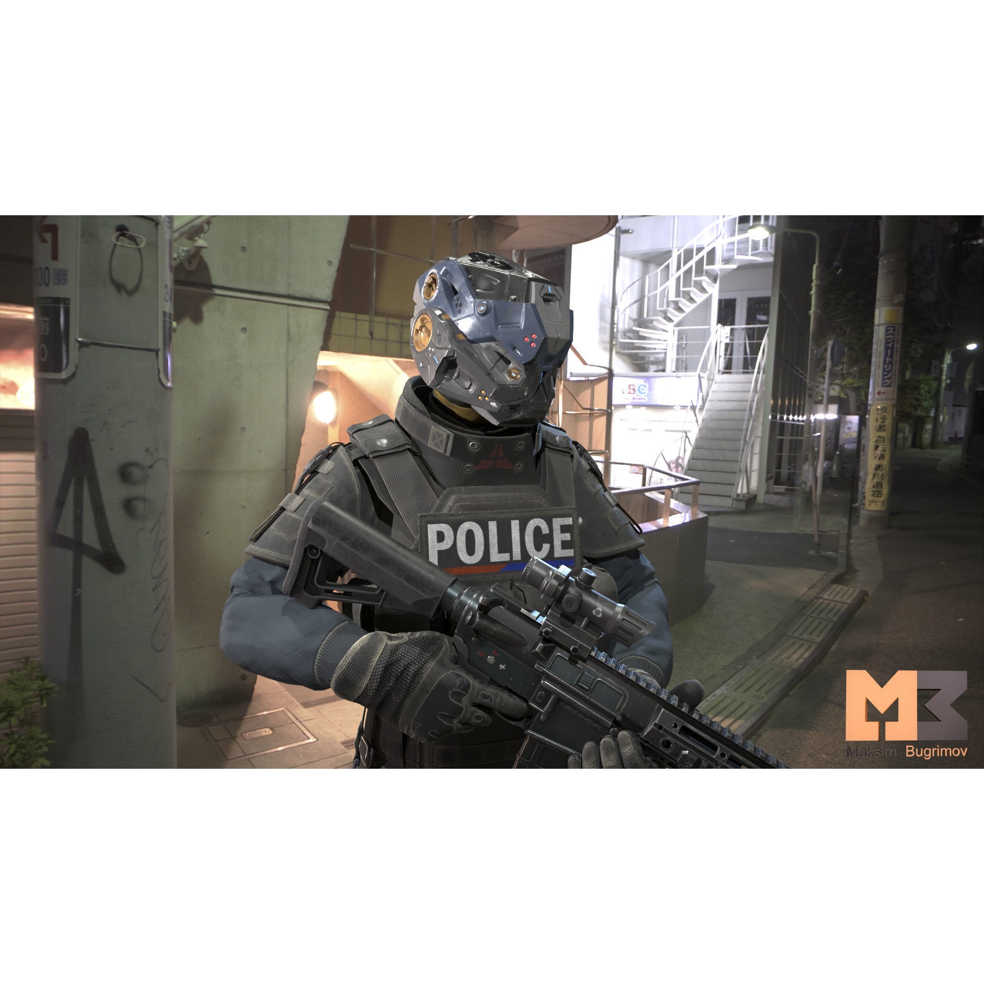 Female Soldier COBRA - Low-Poly Game-Ready 3D Model - View 4