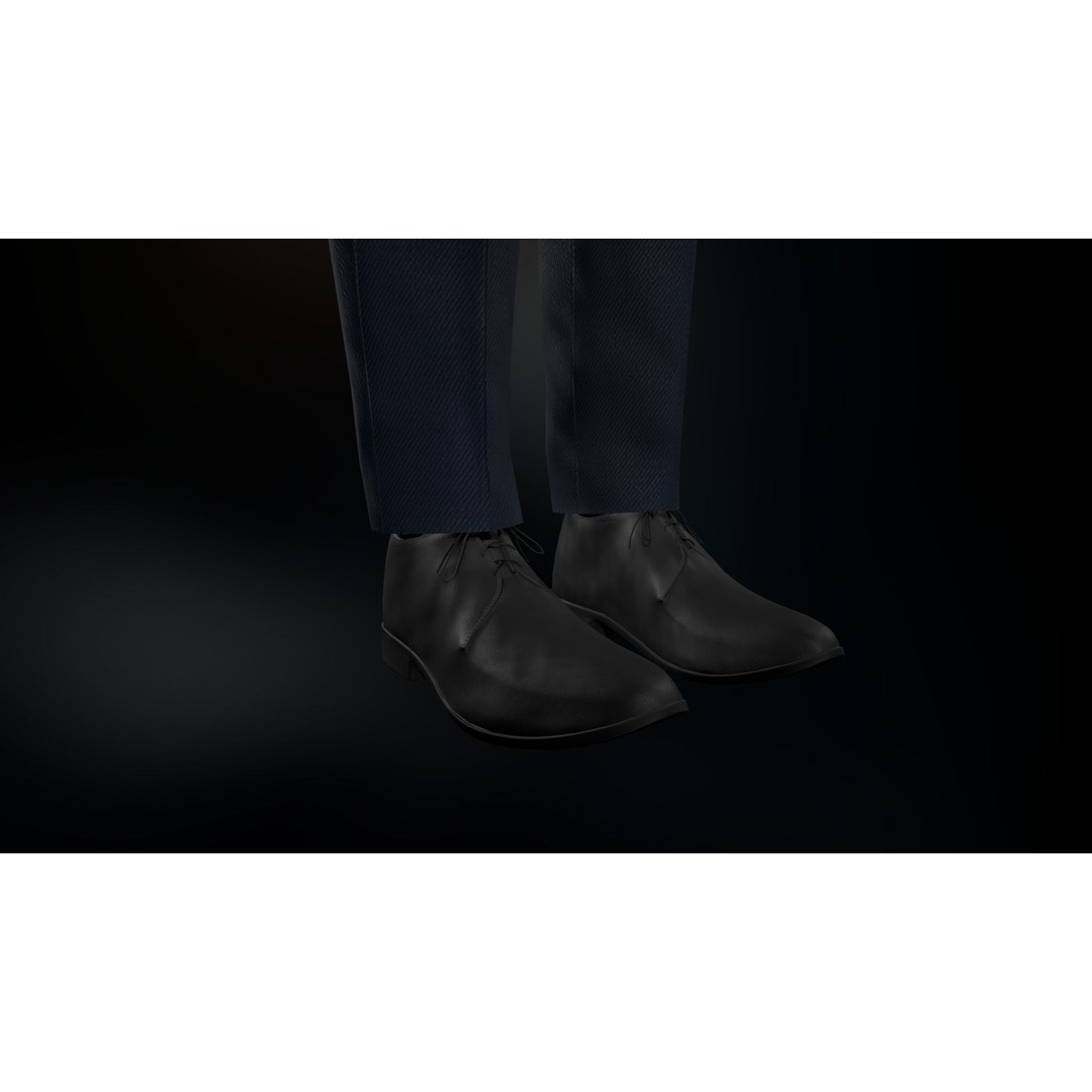 Blue Suit 3D Model – Low Poly PBR Character Clothing, FBX - View 13