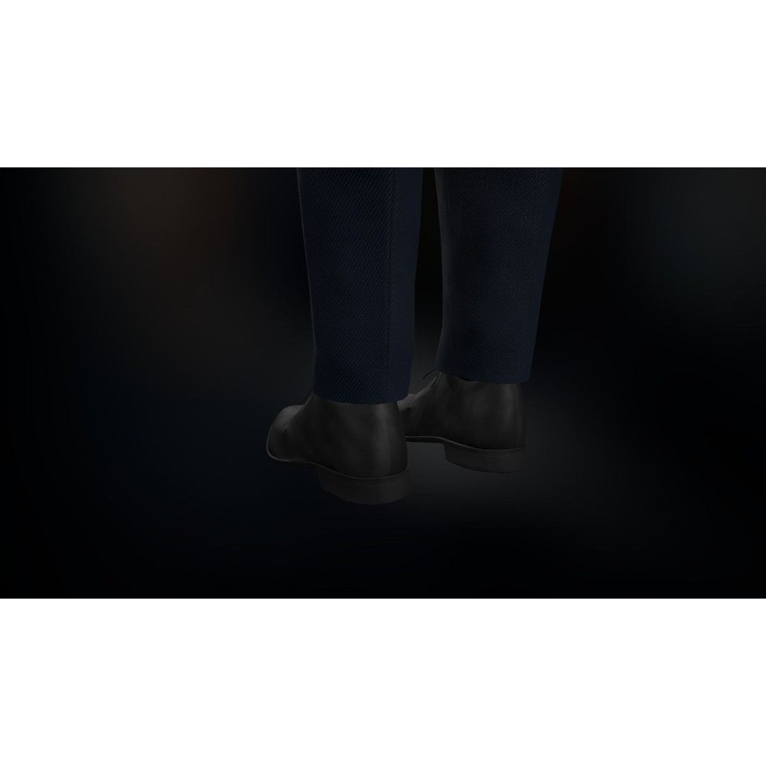 Blue Suit 3D Model – Low Poly PBR Character Clothing, FBX - View 14