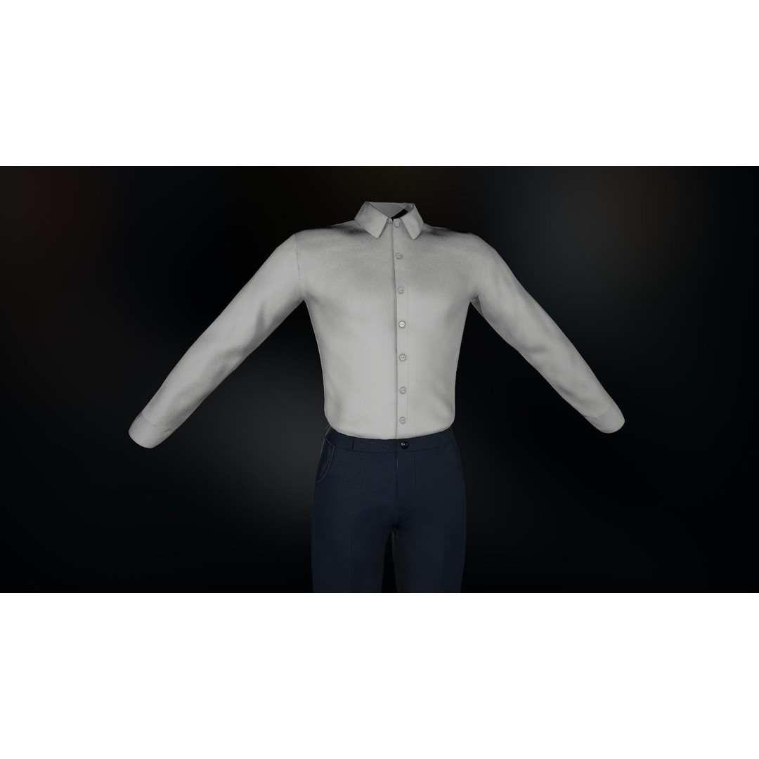 Blue Suit 3D Model – Low Poly PBR Character Clothing, FBX - View 22