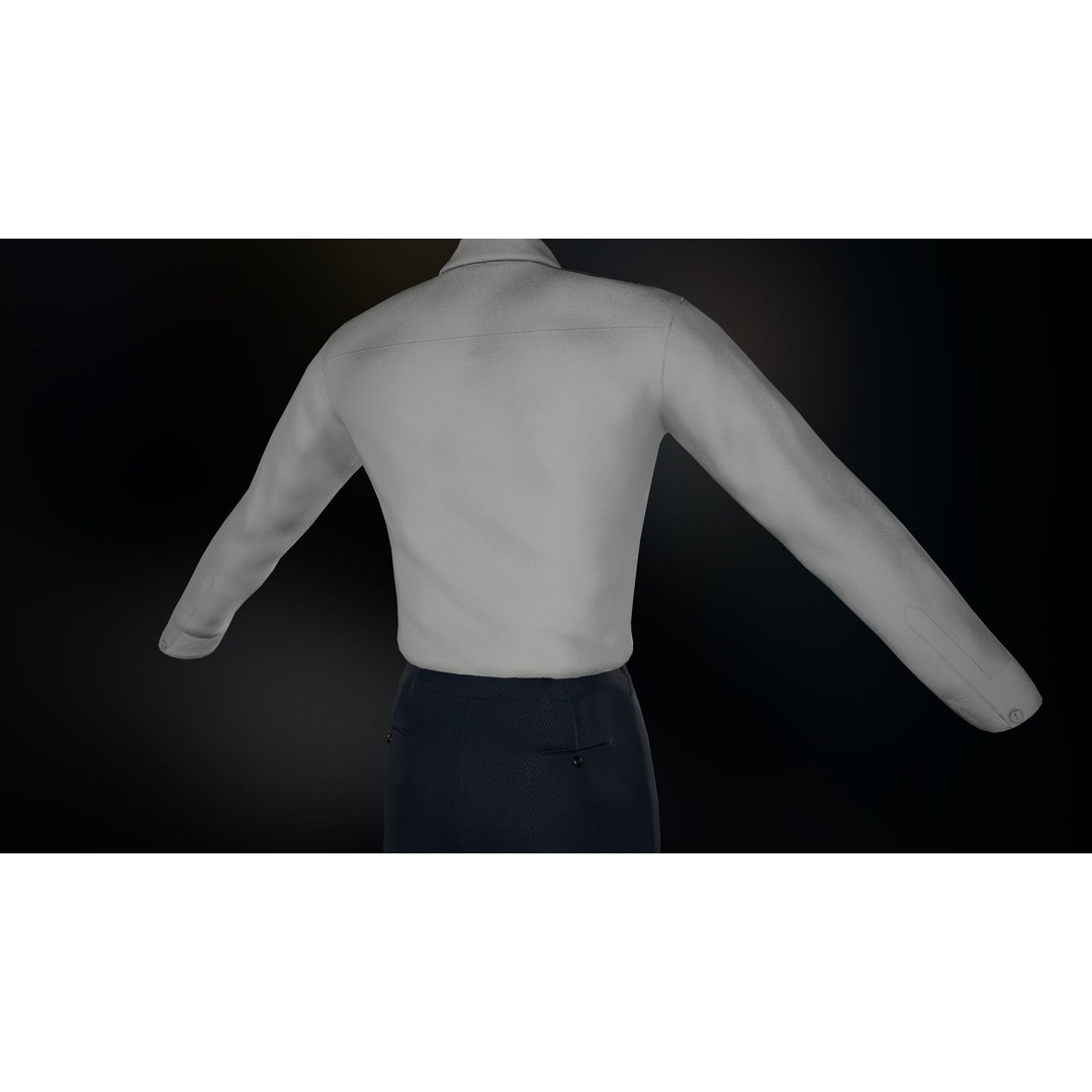 Blue Suit 3D Model – Low Poly PBR Character Clothing, FBX - View 25