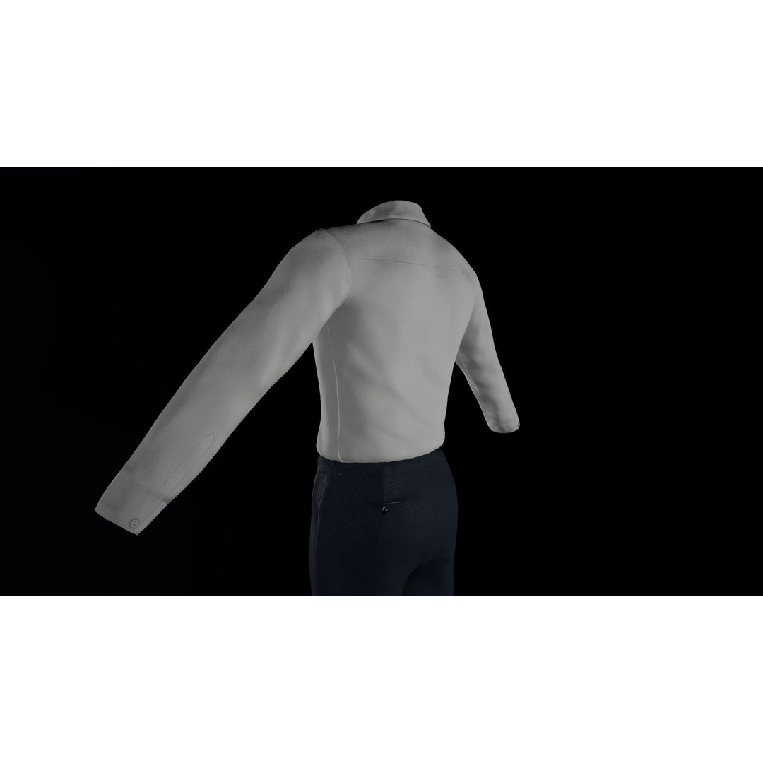 Blue Suit 3D Model – Low Poly PBR Character Clothing, FBX - View 27