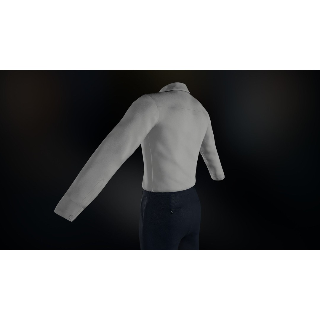Blue Suit 3D Model – Low Poly PBR Character Clothing, FBX - View 28