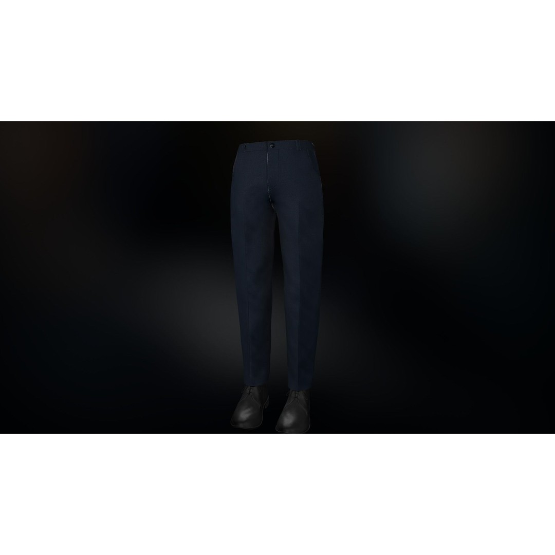 Blue Suit 3D Model – Low Poly PBR Character Clothing, FBX - View 30