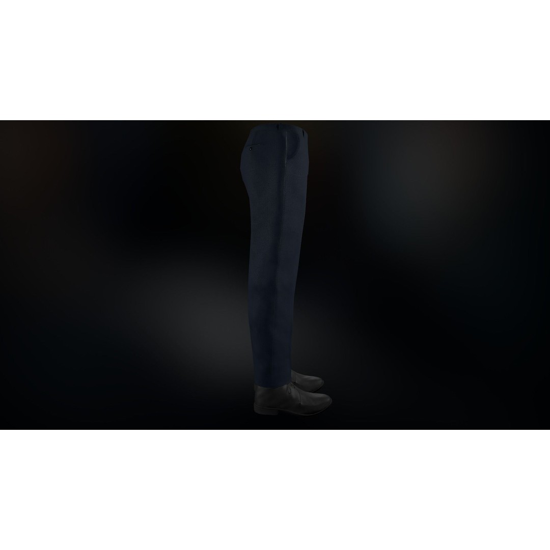 Blue Suit 3D Model – Low Poly PBR Character Clothing, FBX - View 31