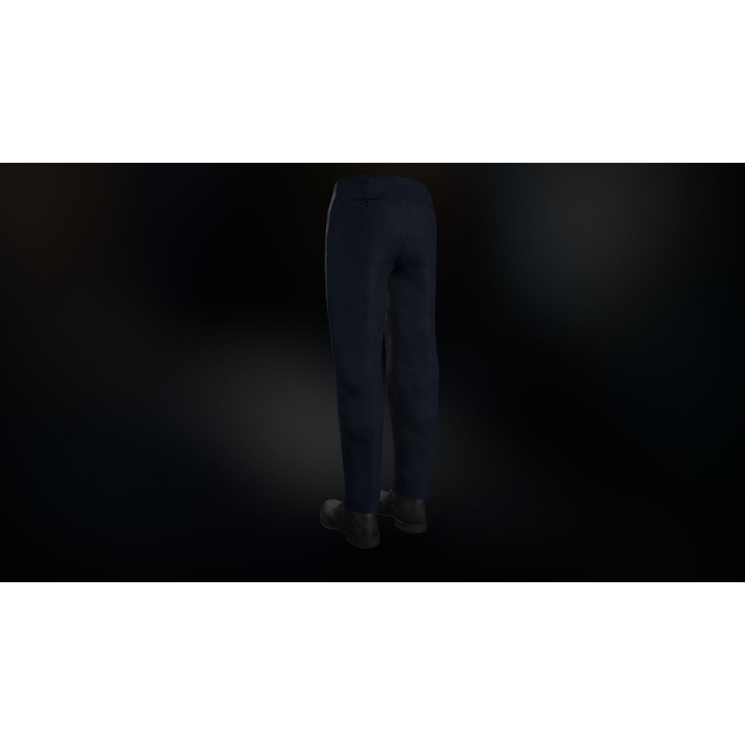 Blue Suit 3D Model – Low Poly PBR Character Clothing, FBX - View 32