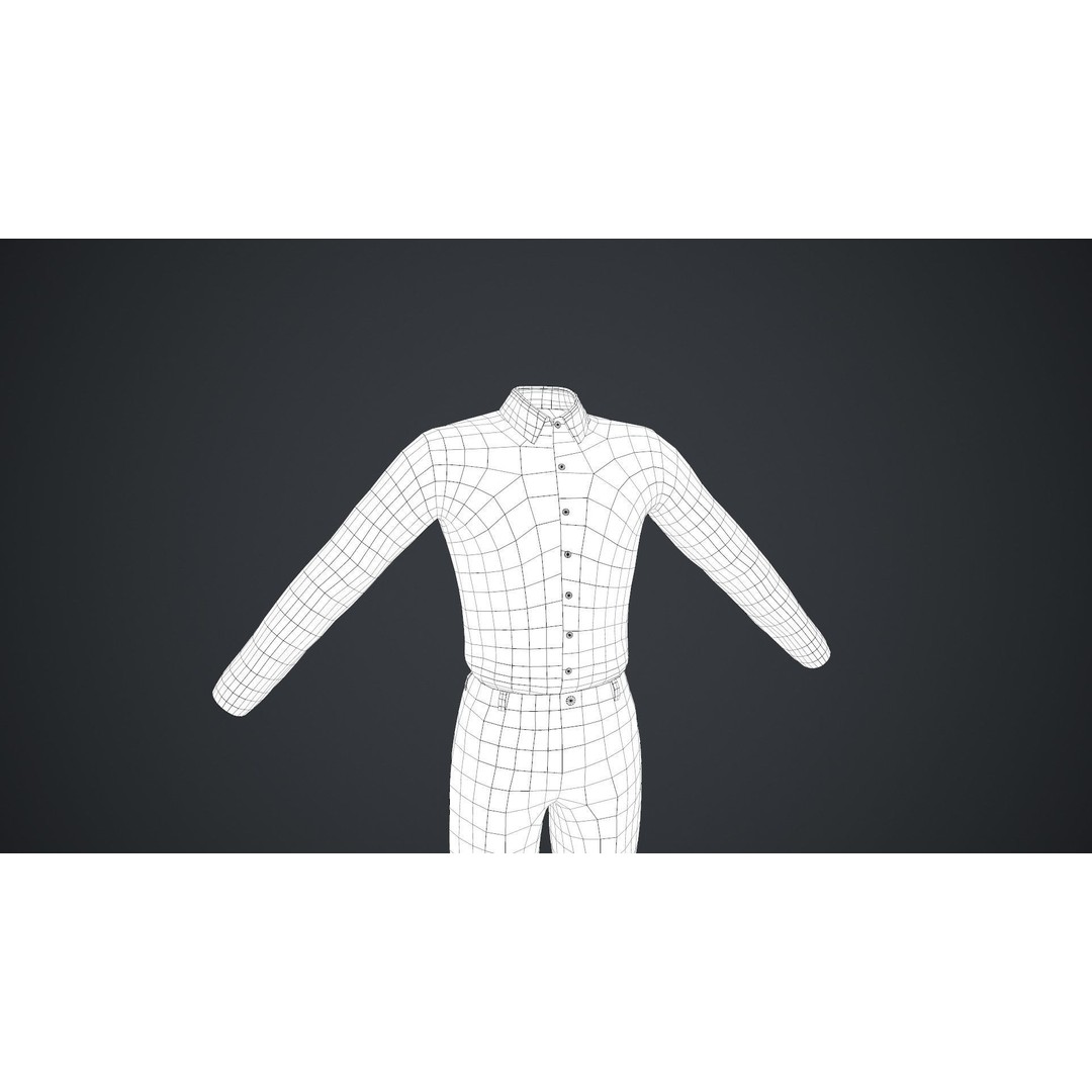 Blue Suit 3D Model – Low Poly PBR Character Clothing, FBX - View 47
