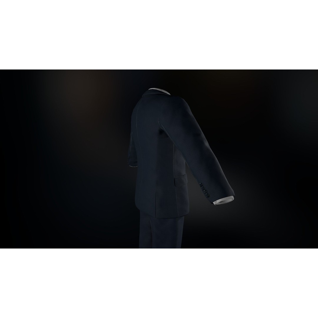 Blue Suit 3D Model – Low Poly PBR Character Clothing, FBX - View 5