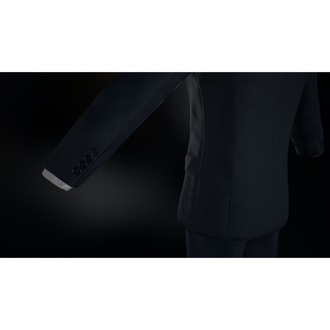 Blue Suit 3D Model – Low Poly PBR Character Clothing, FBX - View 8