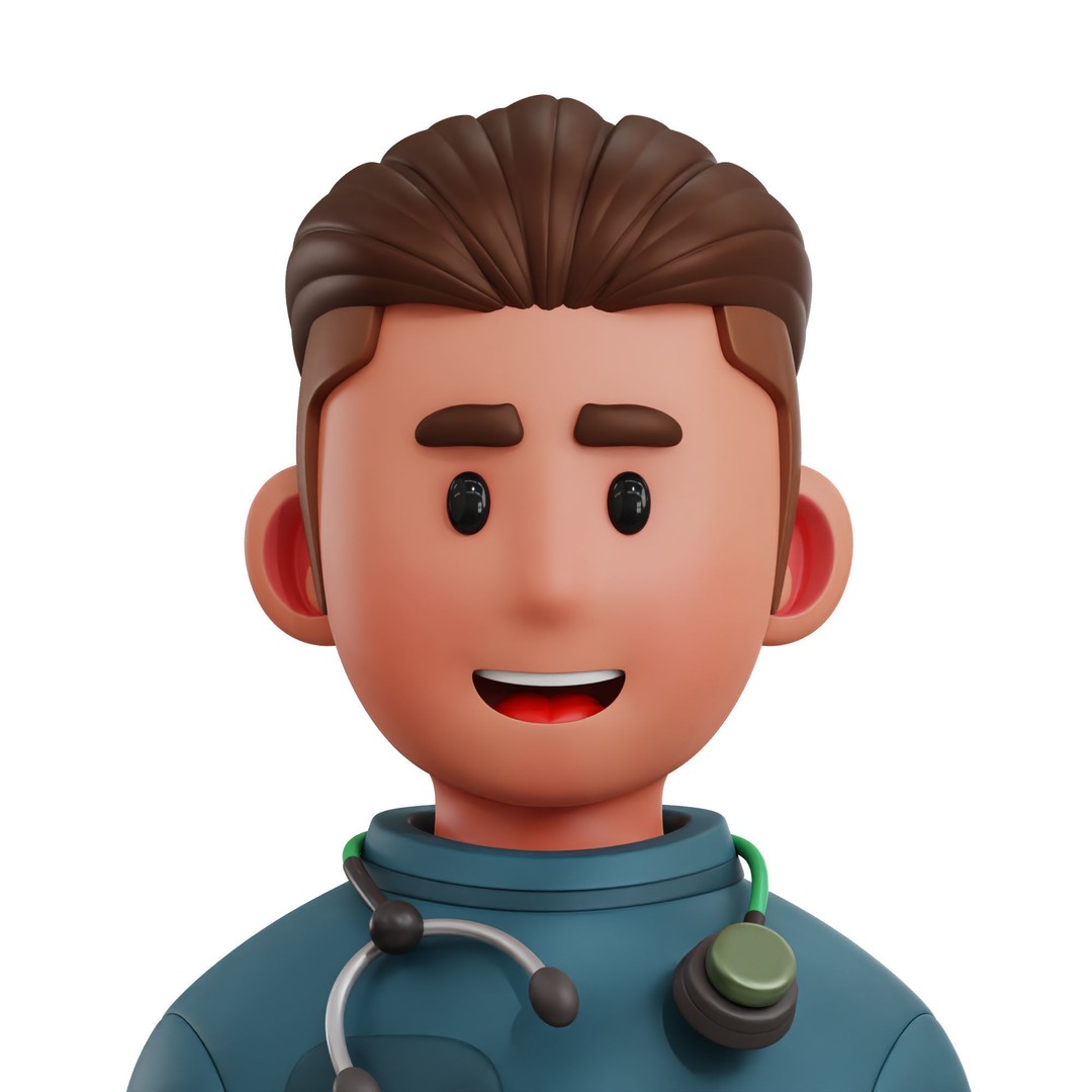 Health Profession Icon Pack 3D Model – Low Poly Medical Characters, OBJ, JPG