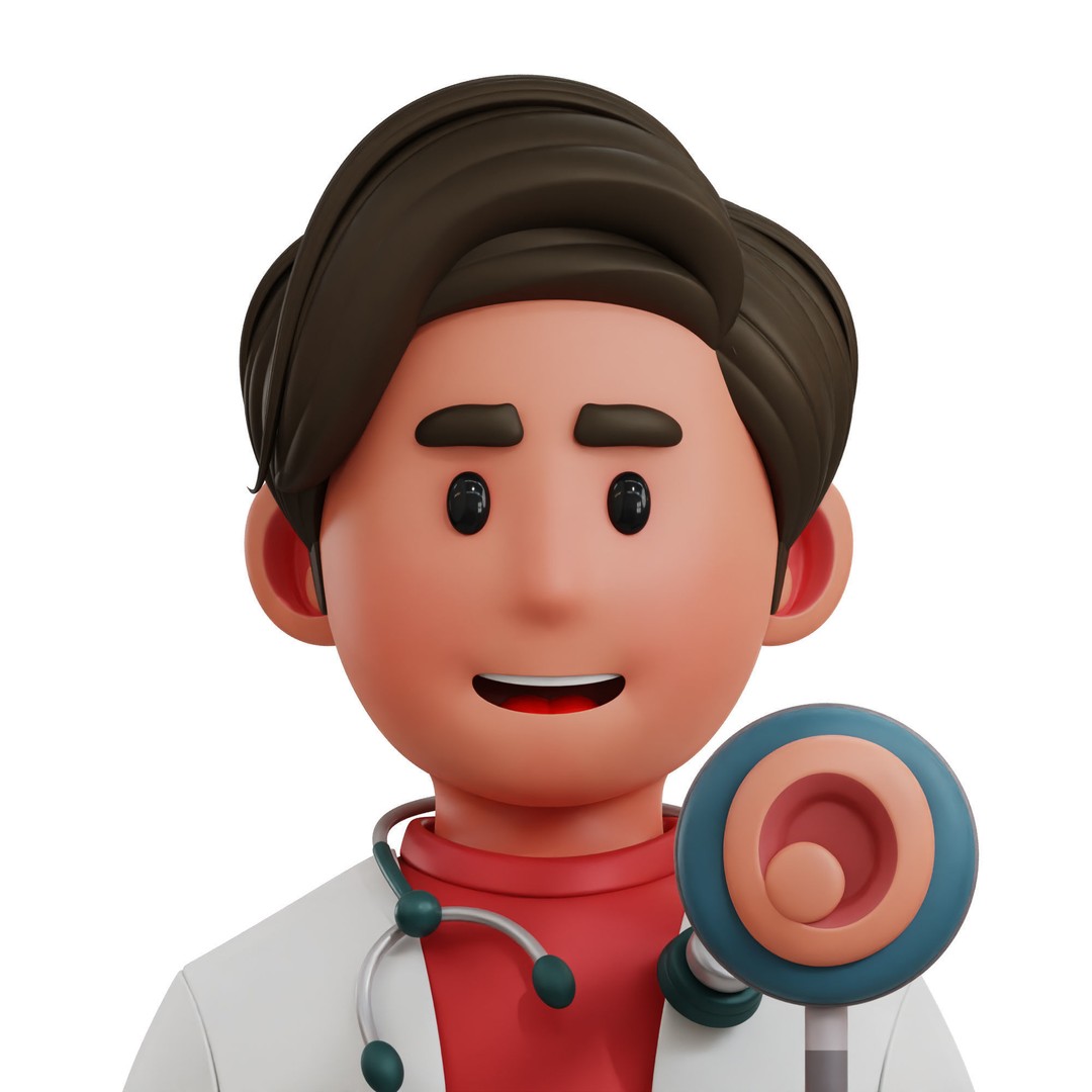 Health Profession Icon Pack 3D Model – Low Poly Medical Characters, OBJ, JPG - View 12
